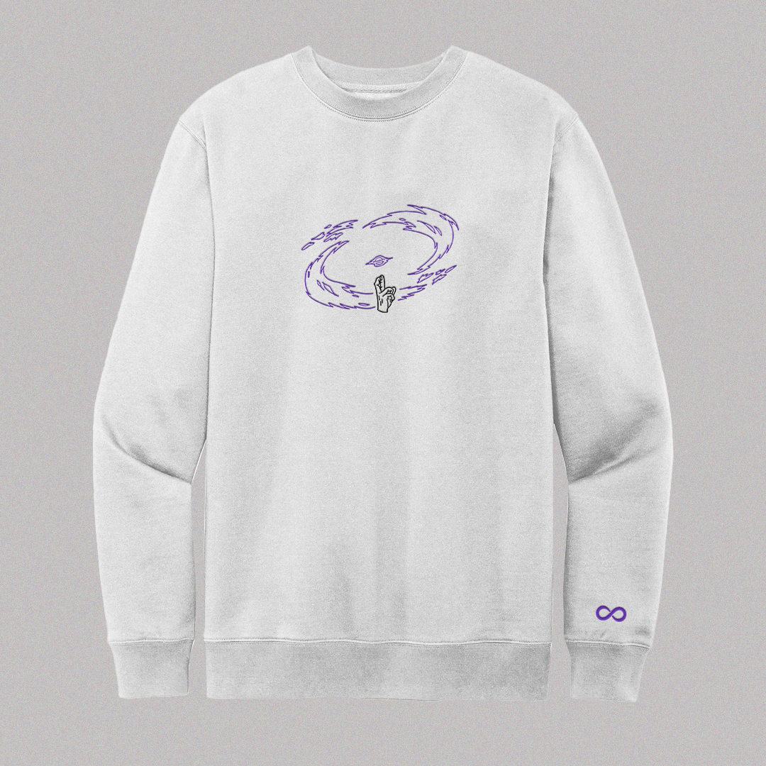 White and purple discount sweatshirt