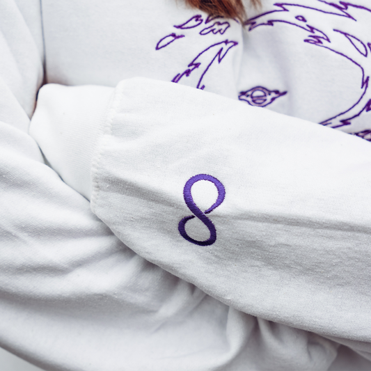 Purple Hollow Embroidered Sweatshirt/Hoodie