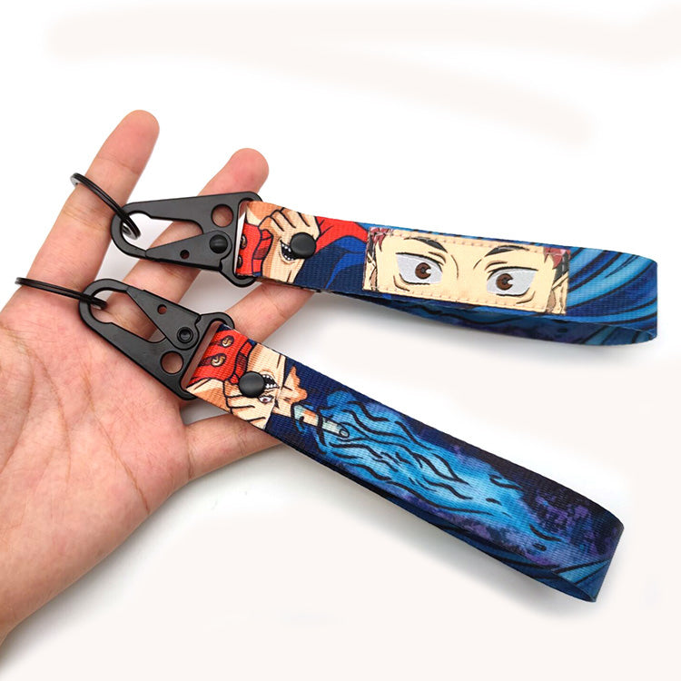 JJK Black Flash Embroidered Key Strap Khan Design Company